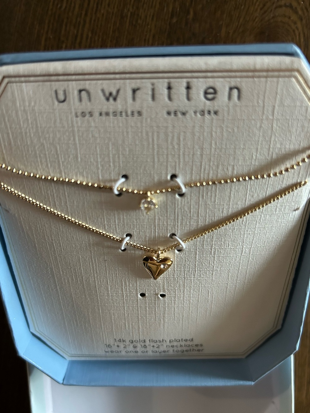 Unwritten Gold Heart Layered Necklace Set - Heart & Tiny Charm